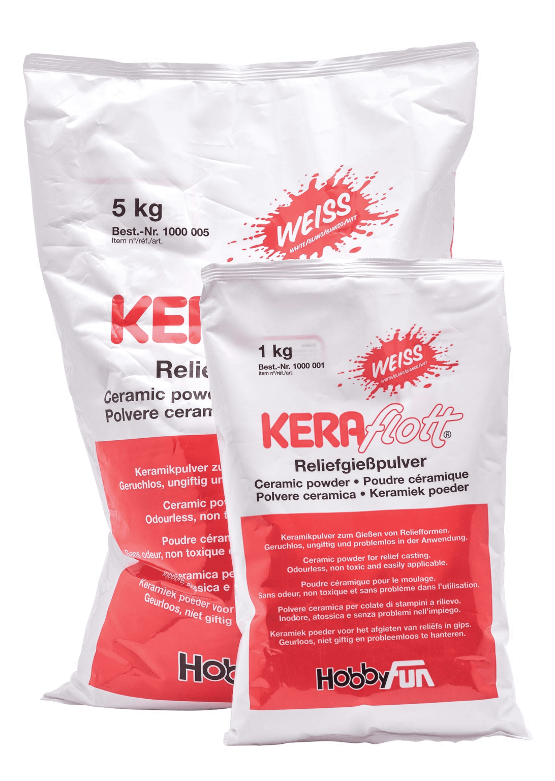 0225 Keraflott Gießmasse 25 kg Farbe weiß Spörle Formen